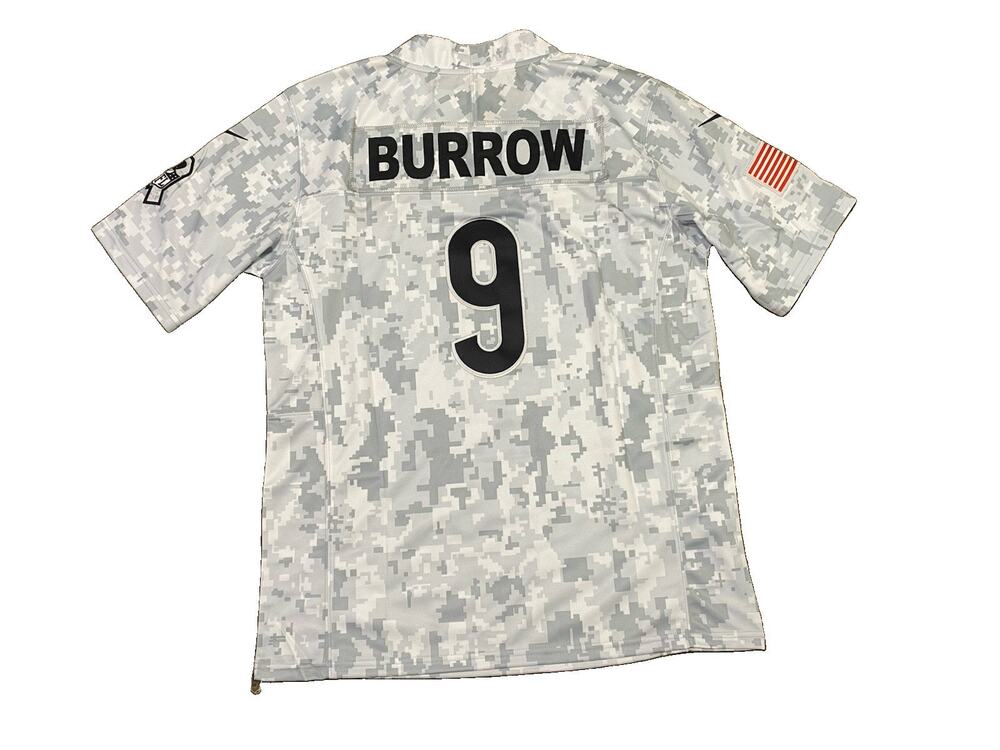 Cincinnati Bengals | Men’s Medium #9 Joe Burrow “Salute to Service” Jersey